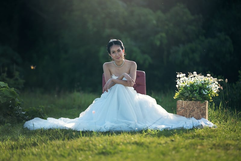 Outdoor wedding setup